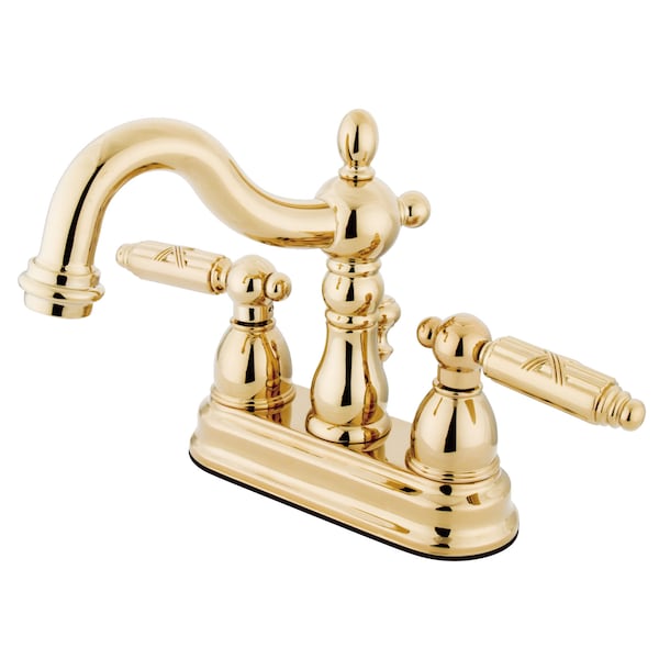 4" Centerset Bathroom Faucet, Polished Brass